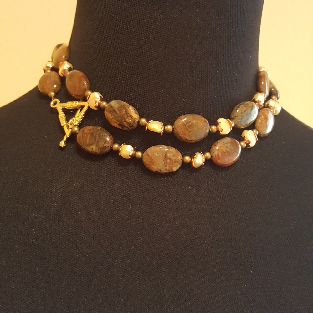 TIGER EYE AND PEARLS NECKLACE BY NR